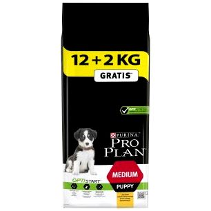 Сухой корм Purina Pro Plan для щенков средних пород, курица с рисом, пакет, 14 кг