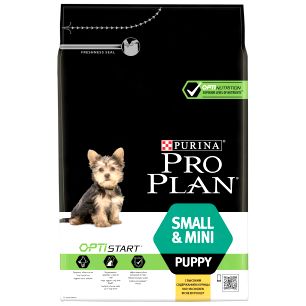 Сухой корм Purina Pro Plan для щенков мелких и карликовых пород с комплексом OPTISTART® с курицей и рисом, пакет, 3 кг