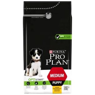 Сухой корм Purina Pro Plan для щенков средних пород, курица с рисом, пакет, 1,5 кг