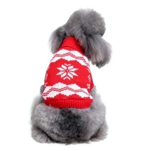 Рождество Снежинка Pet Собака Кот Осенние зимние свитера Теплый пуловер Толстовка с капюшоном Костюм