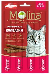 Лакомство Molina Жевательные колбаски для кошек 20 г