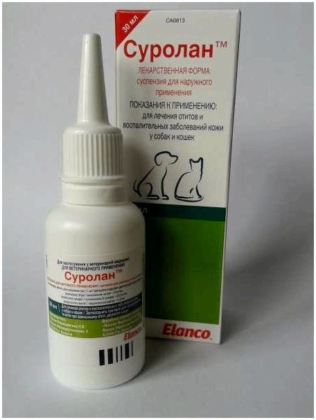 Суролан – ушные капли для собак для лечения бактериальных, грибковых, воспалительных отитов