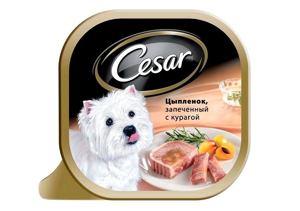 Цезарь для собак мясо цыпленка с курагой