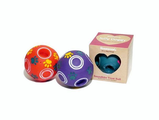 Роузвуд Мяч для лакомств Treat Balls со звуковым эффектом для собак, 11 см, БЕЗ БАТАРЕЕК, в ассортименте, Rosewood