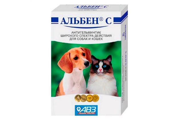 Таблетки Альбен С для собак от глистов