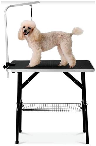 Доглэнд Грумерский стол складной 1102 с Г-образным держателем, петлей и корзиной, 90*60*76 см, цвета в ассортименте, Dog Land