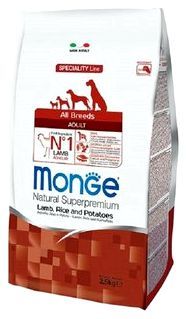 Monge Корм для собак Speciality Line – Ягненок с рисом и картофелем. Монобелковый рацион для собак фото