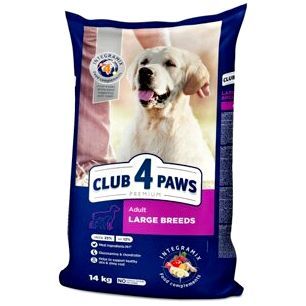 Сухой корм Клуб 4 Лапы Adult Large Breeds Premium для взрослых собак крупных пород от 25 до 90 кг, 14 кг