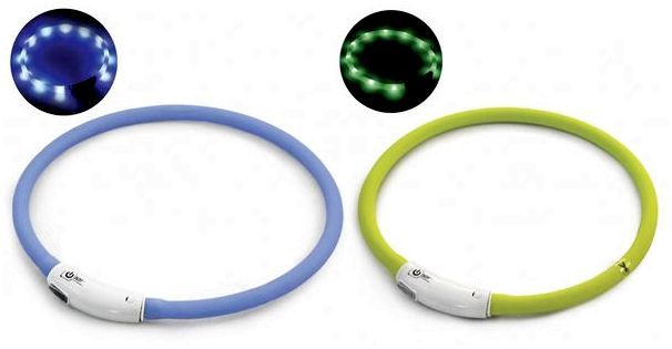 Триол Светящийся ошейник-кольцо с USB зарядкой силиконовый для собак, в ассортименте, диаметр 1 см, Triol