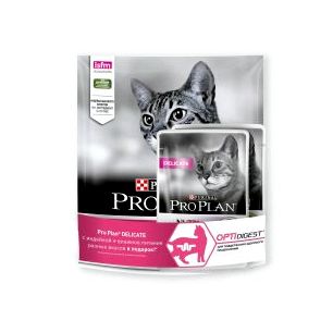 Сухой корм Purina Pro Plan для кошек с чувствительным пищеварением и привередливых к еде, с индейкой в соусе, пакет 400 г + пауч 85 г