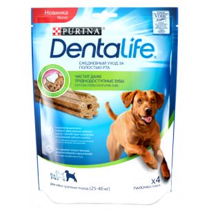 Лакомство для собак Purina DentaLife для собак крупных пород, 142 г