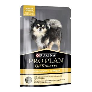 Влажный корм Purina Pro Plan для собак склонных к набору веса мелких и карликовых пород, c курицей, пауч, 100 г