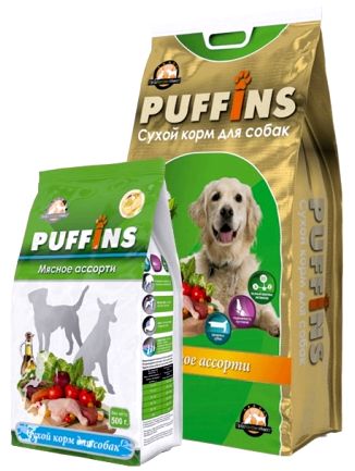 Сухой корм PUFFINS«Мясное ассорти» для собак всех пород
