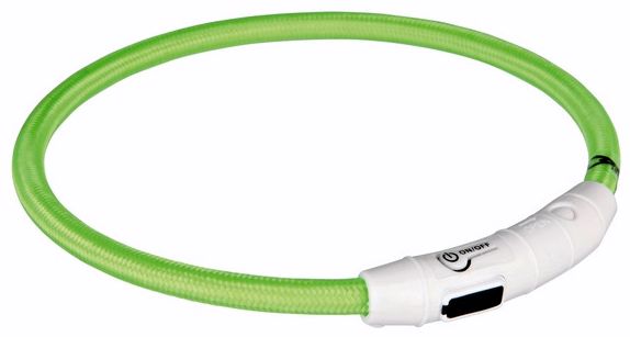 Трикси Светящийся нейлоновый ошейник с USB зарядкой для собак, размер XS-S, длина 35 см, толщина 7 мм, в ассортименте, Trixie